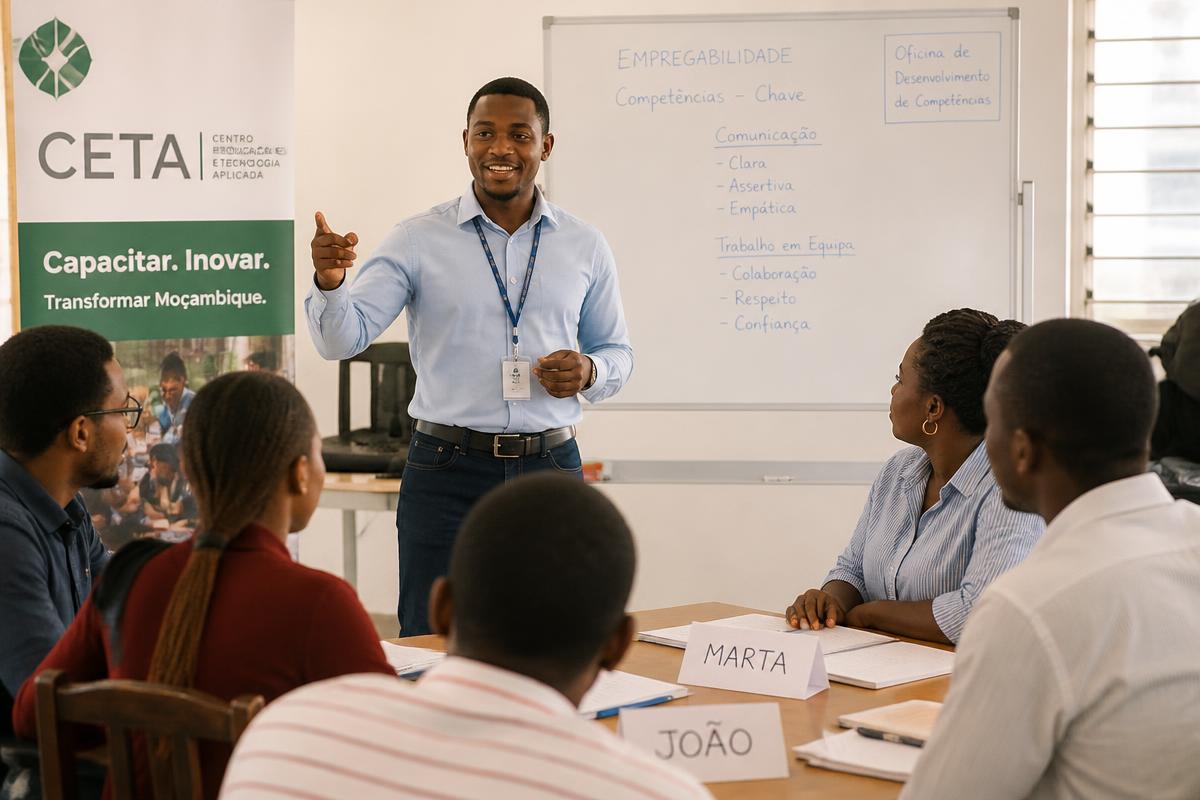 Sessão de formação profissional em Moçambique